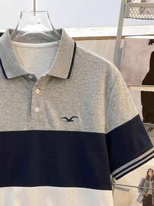 Manfinity Hypemode Polo à manches courtes avec bloc de couleurs pour hommes grande taille, chemise polo de sortie décontractée pour hommes - Multicolore - Voir 4