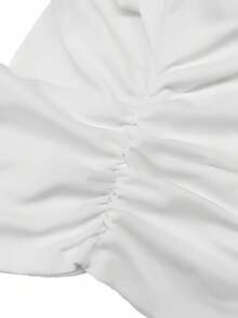 SHEIN Slayr New Sexy Everyday Date Cute Style Round Neck Short Sleeve Slim Fit Lace Bow Print White T-Shirt - White - View 6