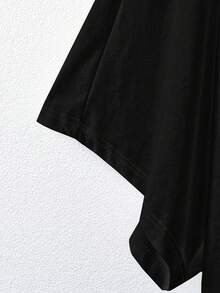 SHEIN Essnce 大码女式纯色宽松T恤和豹纹背心休闲两件套 - 彩色 - 查看 7