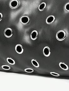 Maija Bolso de hombro para mujer, bolso hobo, estampado de vaca, estampado animal, de moda, elegante, sencillo, personalizado, versátil, clásico, con remaches, para la calle, para ir a la oficina, citas, uso diario, compras, té de la tarde - Empalme - Ver 6