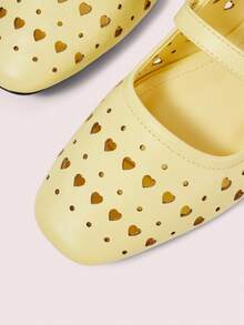CUCCOO DOLLMOD Zapatos de estilo Mary Jane de PU hueco, adecuados para festivales, de estilo primavera y verano para damas - Amarillo hueco - Ver 5