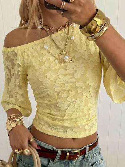 SHEIN EZwear Casual Minimalist Jacquard Knit Fabric Summer Dopamine Color Texture Bare Shoulder Knit Top For Women, Suitable For Summer, Daily Commute, Dating, Party, Christmas, New Year, Thanksgiving, Party, Wedding, Beach, Graduation Ceremony, Fashion, Elegant, Casual, Outing, Dating, Reservation, Commuting, Shiny, Valentine's Day, Elegant, Vacation, Casual, Y2K, Outing, Graduation Ceremony And Other Occasions.