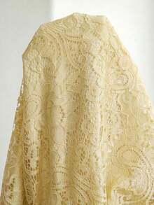 Al Najma Vestido feminino elegante com mangas flare em renda e detalhe de laço, estilo árabe. - Amarelo - Ver 7