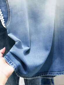 Franclia Áo thun nữ cổ tròn in họa tiết denim, kiểu dáng thường ngày, thích hợp cho mùa hè. - Nhiều màu - Xem 5