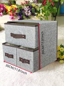 1 Hộp đựng đồ bằng vải hai lớp, hai ngăn kéo, hộp đựng áo ngực và đồ lót kiểu ngăn kéo có thể giặt được, hộp sắp xếp đồ đạc. - Màu xám đen - Xem 6