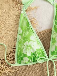 Bellisia 女士夏季沙滩音乐节碎花半身吊带休闲度假风比基尼三件套 - 彩色 - 查看 5