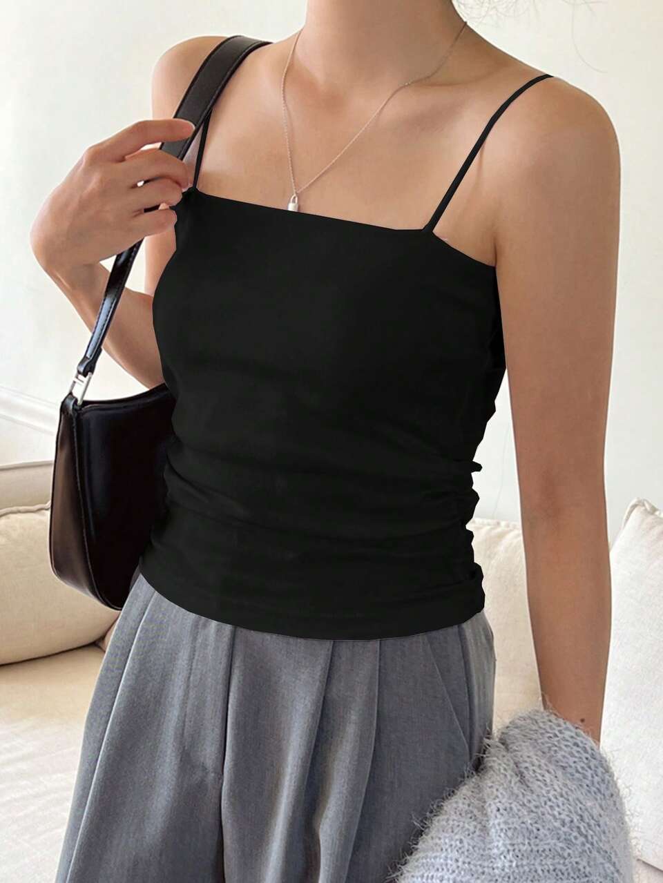 Women's White Basic Camisole, Suitable For Music Festivals, Valentine's Day, Weddings, Casual, Beach, Commuting, Spring & Summer