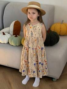 Dazy Kids Tween Girls' Sleeveless Ditsy Floral Dress, Summer Vacation Easter - Multicolor - View 2