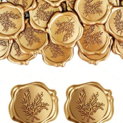 20/30/50/100 Piezas Pegatinas de Sello de Cera Dorada Autoadhesivas para Invitaciones de Boda, Sobres, Envoltorios de Regalo, Decoraciones de Fiesta, Recuerdos