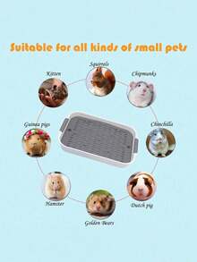 1 PC Square Double Layer PP Material Removable Washable Pet Litter Box For Guinea Pig Rabbit Hamster Small Animal Indoor Supplies Bath Tray Rabbit Hutch Pet Accessories Home - Multicolor - View 3