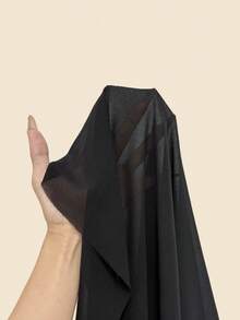 Manfinity Dauomo 加大码男士纯色雪纺薄纱系带荷叶边下摆背心，适合派对和聚会穿着 - 黑色 - 查看 5