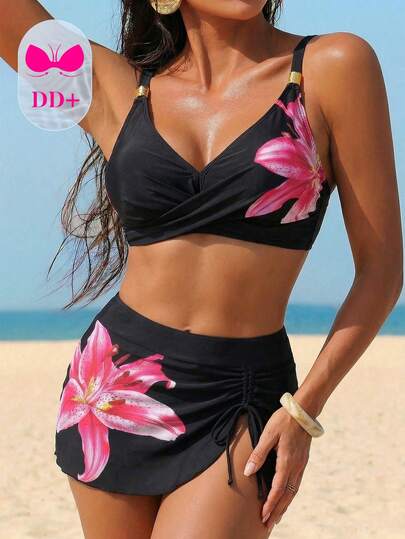 Swim DD+ Bộ bikini in hoa mới dành cho nữ