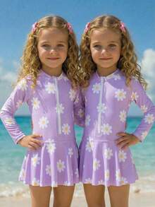 Emery Rose Kids Emery Rose Kids Áo tắm liền thân dài tay có khóa kéo in hình quả anh đào và sọc cho bé gái, áo tắm dài tay cho bé gái, áo tắm dài tay cho bé gái, áo tắm dài tay cho bé gái, áo tắm dài tay cho bé gái, áo tắm dài tay cho bé gái, áo tắm dài tay cho bé gái, áo tắm dài tay cho bé gái, áo tắm dài tay cho kỳ nghỉ hè - Màu tím - Xem 4