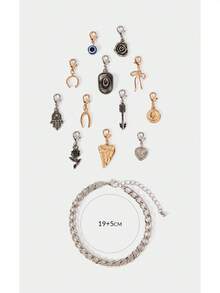 Noxbound Sombrero de vaquero estilo retro occidental para cruce de fronteras, pulseras con colgantes de amor, palma y otros, simples y de moda, adecuadas para fiestas, conciertos, festivales, minimalistas/vintage/elegantes, para mamá/mujer/niña/madre, verano/playa/baile de graduación/fiesta/vacaciones/viaje, bohemio/moderno/elegante, para uso diario/día laboral - Plata ardiente - Ver 6
