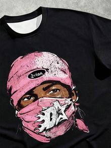 Manfinity ZONE917 Men's Minimalist Printed Round Neck Short Sleeve T-Shirt And Shorts Set - Multicolor - View 2