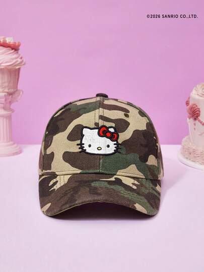 HELLO KITTY AND FRIENDS | Joivida 女士迷彩印花卡通刺绣棒球帽
