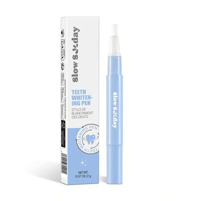 Slow Sunday Teeth Whitening Pen, Mint, Get Rid Of  Smoke Stains, Coffee Stains, Tea Stains, Keep Your Mouth Clean And White, Good Choice For Wedding, Vacation, Beach, Travel EssentialsEaster Gifts, Suitable For Summer Oral Care