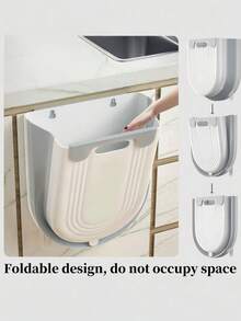 1/2PCS Kitchen Hanging Trash Can Foldable Garbage Bin With Holder For Cabinet Door Wall Mount Small Waste Basket For Kitchen Bathroom Laundry Room Space Saving - Multicolor - View 9