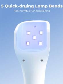 Teckwe Rechargeable Mini UV LED Nail Lamp With Dual Timer 60S/90S, Portable Cordless Gel Polish Dryer, Long-Lasting Battery, Fast Curing, Compact Design For Home & Salon Use, Manicure Tools - White - View 3