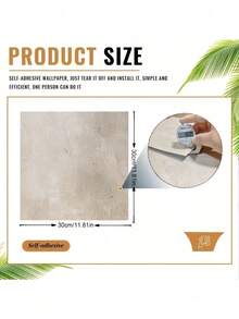 15 /30 PCS Peel And Stick Marble Vinyl Floor Tile Waterproof Self Adhesive Flooring For Wall Thick Durable PVC Wallpaper Anti Slip Easy To Clean For Kitchen Bathroom Living Room Office Home Decor Removable Renter Friendly - multicolor - View 2