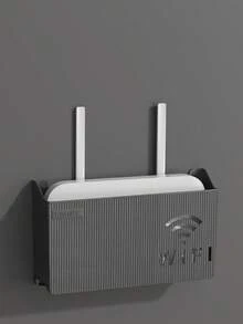 80 Storage Boxes For Wi-Fi Routers With Wall-Mounted Racks - Black - View 1