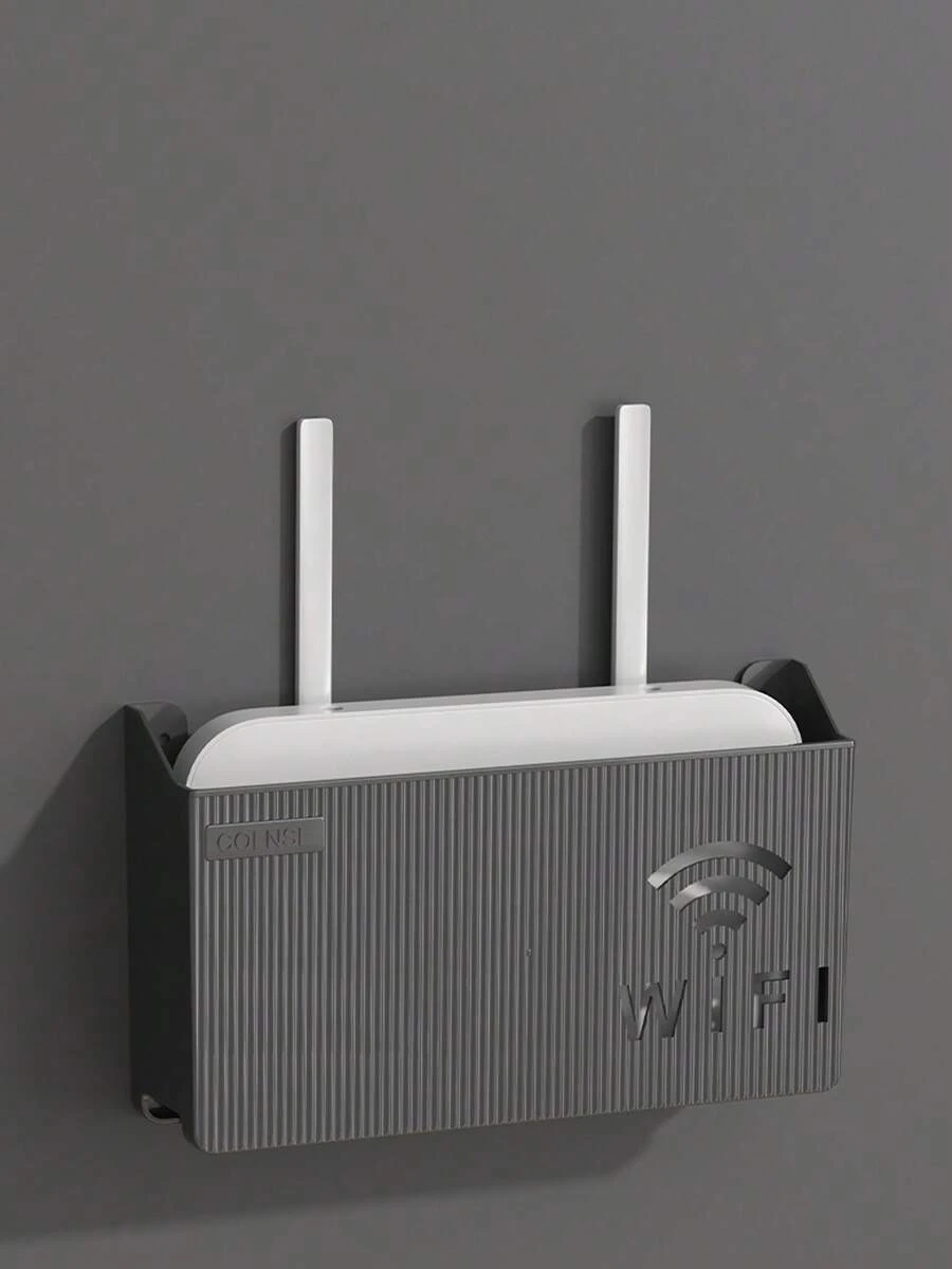 80 Storage Boxes For Wi-Fi Routers With Wall-Mounted Racks - Black - View 1