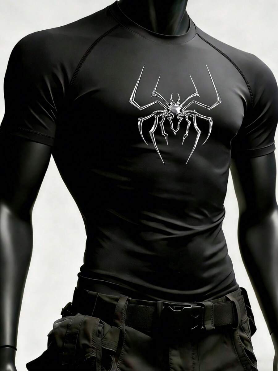 RISE LYT 男士运动T恤和背心 - 黑色 - 查看 1