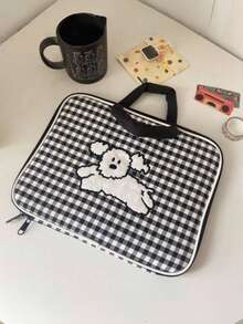 Checkerboard Check Cute Cartoon Laptop Storage Bag Waterproof Shockproof Lightweight Portable Travel Office School Notebook Carrying Case Inner Sleeve For 11 13 Inch - multicolor - View 6
