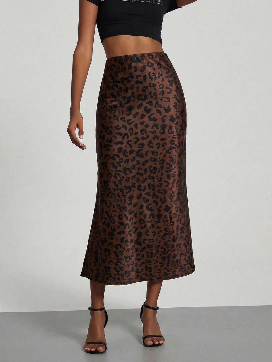 Lymera Women's Fashionable Casual Leopard Print Mini Skirt, Spring/Summer Cheetah Print Skirts Leopard Long Skirt Spotted Skirt Leopard Print Long Skirt Brown Print Midi Skirt Satin Cheetah Skirt Long Cheetah Skirt Pincel Skirt Chettah Print Skirt Leopard Print Skirt - Multicolor - View 1