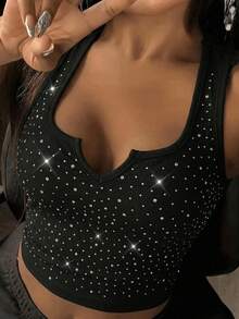 Slaydiva 镶钻休闲简约吊带背心，适合夏季、音乐节和派对穿着 - 彩色 - 查看 3