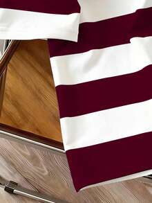 Manfinity Joysei Men's Casual Striped Short Sleeve Polo Shirt, College Style - Burgundy - View 4