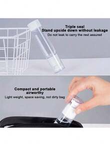 1 Piece, Transparent Vacuum Cosmetic Cream Pump Bottle Vacuum Bottle With Press Pump, Vacuum Lotion Bottle Refillable Cosmetic Storage Container Small Bottle Jar Portable Travel Cream Lotion Container Jar, Essence Dispenser, Travel-Friendly Cosmetic Dispenser Suitable For Foundation, Lotion, Essential Oil, Shampoo, Travel Storage Foundation, Cream, Moisturizer Or DIY Skin Care Products, Used To Pack Homemade Beauty Gifts - Clear - View 9