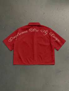 StoneGrade Men's Street Fashion All-Over Print Short Sleeve Shirt - Red - View 1