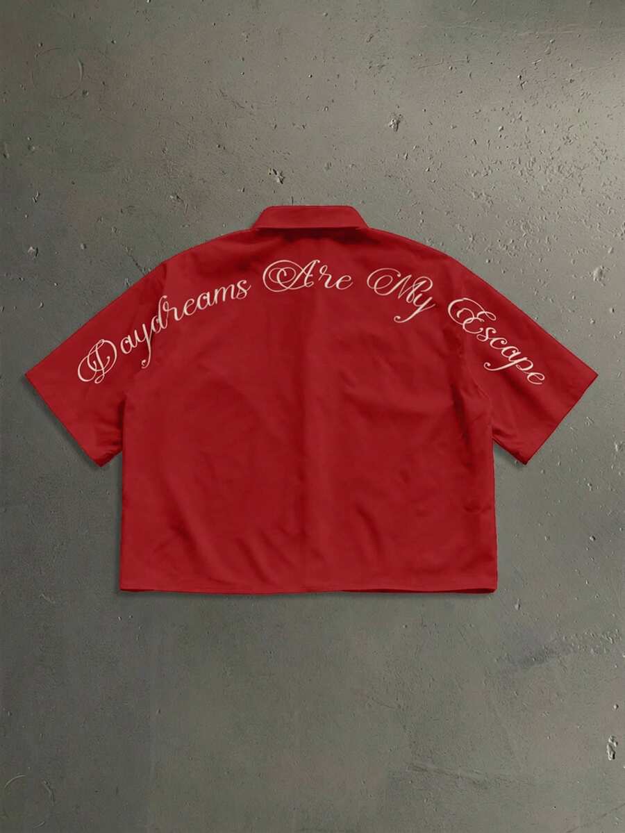 StoneGrade Men's Street Fashion All-Over Print Short Sleeve Shirt - Red - View 1