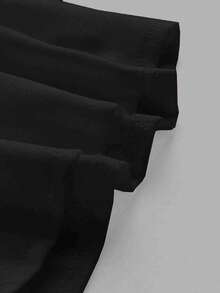ROMWE Kawaii Top de tirantes finos de unicolor casual, verano - Negro - Ver 3
