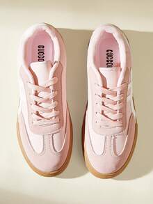 CUCCOO EASI Women's Fashionable Versatile Casual Minimalist Sneakers For Christmas Back To School - Baby Pink - View 5
