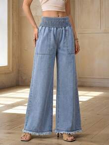 Selenza Jeans de mezclilla de unicolor casual para uso diario de mujer - Azul - Ver 2