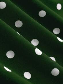 Auvina 夏季大码优雅通勤波点印花吊带裙 - 綠色 - 查看 4