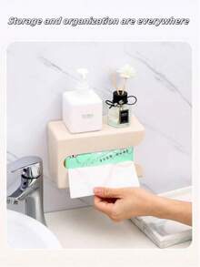 Hộp đựng khăn giấy treo tường không cần khoan, giá đựng khăn giấy liền mạch sáng tạo cho phòng khách, phòng tắm, nhà bếp, phù hợp với nhiều loại hộp khăn giấy cỡ nhỏ và vừa. - nhiều màu - Xem 10