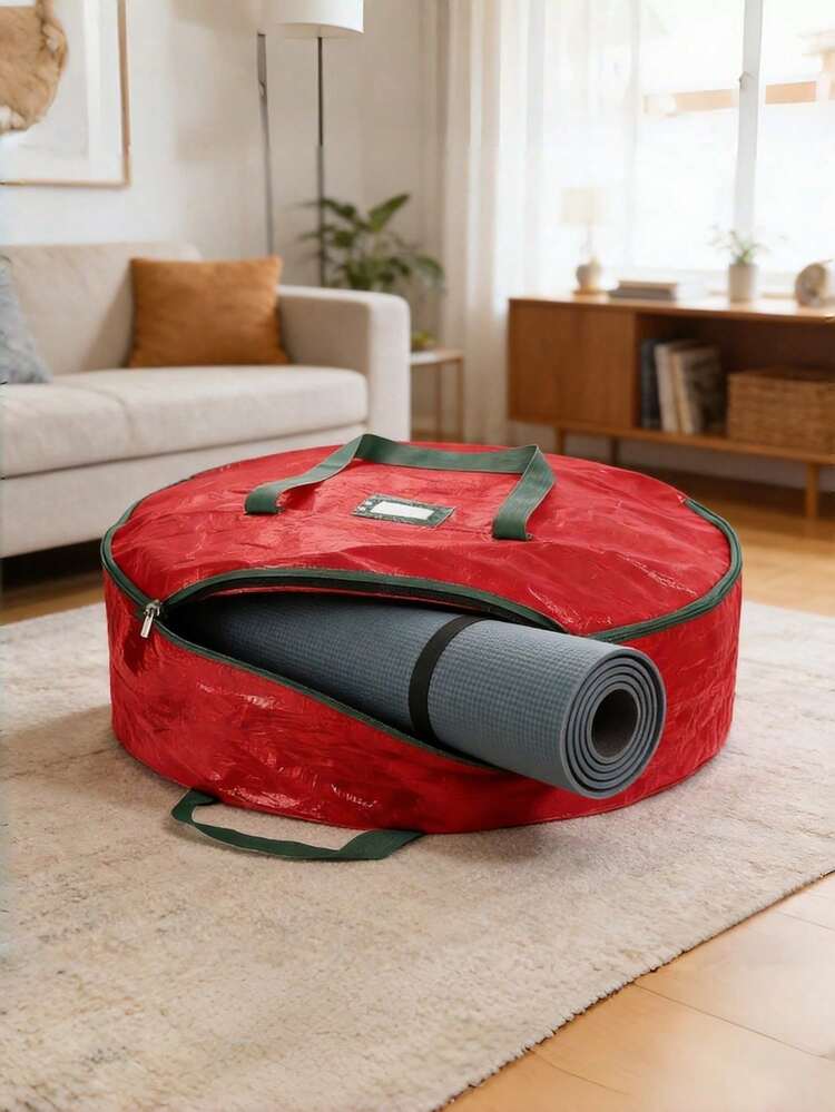 Flower Garland Storage Container, Artificial Flower Garland Bag, Double-Zippered Garland Storage Strap With Sturdy, Handles. - Green - View 4
