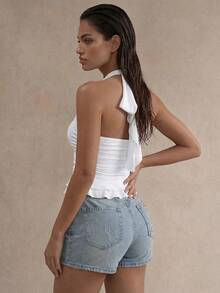 Swim Glamine Women's Solid Color Camisole Tank Top, Fashionable For Summer - White - View 2