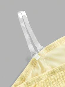 SHEIN Đầm màu vàng trơn ôm sát, kiểu dáng giản dị tối giản, thoải mái, eo thắt, vạt bất đối xứng dành cho bé gái tuổi teen. - Màu vàng - Xem 5