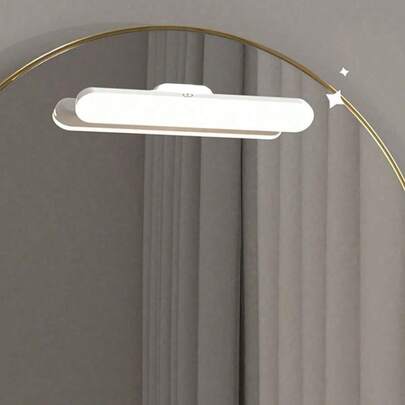 Teckwe 1/2 đèn trang điểm gương dùng pin sạc USB, đèn bàn bảo vệ mắt, đèn đọc sách, điều chỉnh màu sắc và độ sáng, điều chỉnh góc độ, đèn trang điểm không dây cho gương phòng tắm (Trang bị pin lithium 1200mAh. Sản phẩm không bao gồm cáp sạc).