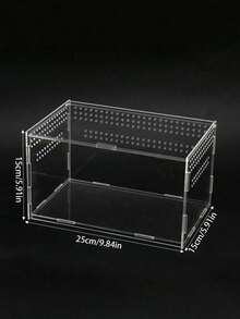 1PC Small Acrylic Reptile Terrarium Transparent Ventilated Habitat Feeding Box With Lid For Spider Scorpion Gecko Tarantula Clear Mini Insect Amphibian Enclosure Portable Observation Container Easy Clean Reptile Cage Terrarium - Clear - View 6