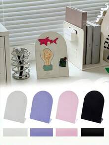 Magnetic Message Board & Card Holder Display, Desktop Notepad Organizer With Vertical Badge Storage, Office Desk Accessory & Workspace Organizer - one-size - View 3