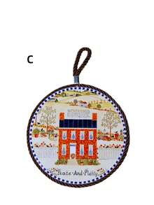 Juego de salvamanteles de cerámica inglesa vintage con diseño de libro ilustrado, resistente al calor, posavasos redondos para mesa, mantel individual, decoración del hogar y cocina, pintados a mano, antideslizantes y fáciles de limpiar - Multicolor - Ver 16
