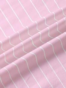 THE POWERPUFF GIRLS X SHEIN 少女圆领条纹字母卡通印花休闲百搭日常短袖T恤 - 白色 - 查看 6