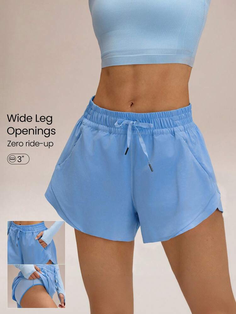 3" VitalSwift Sleek Strides Lightweight Quick-Dry Stretchy Odor Control Side-Split Hem Zipper Pocket Shorts Training Tennis Running Workout Gym Wear