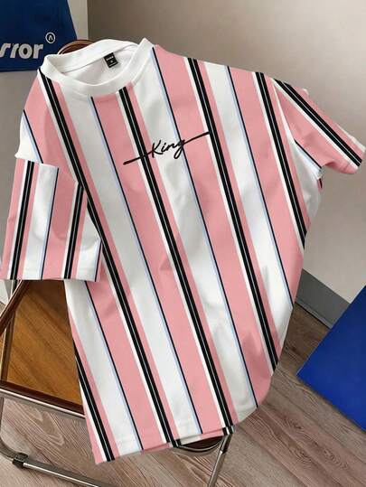 Manfinity Joysei Casual T-shirt met korte mouwen en kleurblokken voor heren, zomer
