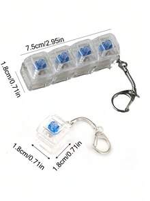 1pc Stress Relief Keyboard Keycap Pendant - Multi-Color Options, With Keyring, Suitable For MechanicalKeyboards Great Gift For Valentine's Day And FashionAccessory - Multicolor - View 2